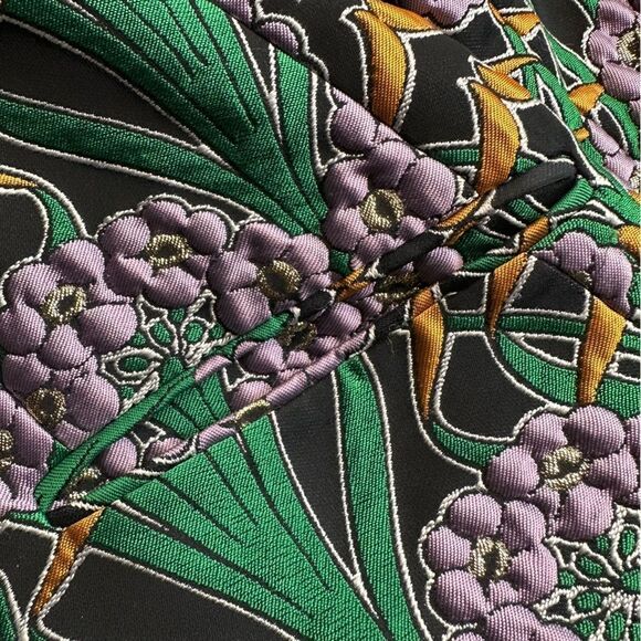 ASOS  ~ Lilac Green Gold Floral Jacquard "Trinny" Coat - Picture 9 of 17